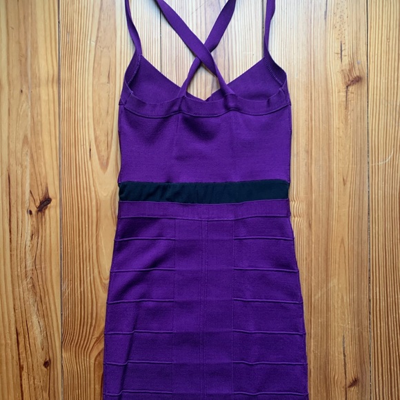 Form fitting purple Bebe dress - Picture 3 of 4